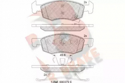 R BRAKE rb2223 -  Комплект тормозных колодок, дисковый тормоз